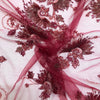 Pizzo Tulle Ricamato H.120 Bordeaux