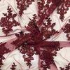 Pizzo Tulle Ricamato H.130 Bordeaux