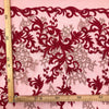 Tulle Ricamato H.130 cm Bordeaux/ Oro