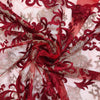 Tulle Ricamato H.130 cm Bordeaux/ Oro