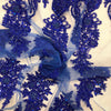 Tulle Ricamato H.120 cm Bluette