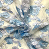 Pizzo Tulle Ricamato H.140 Celeste