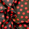 Raso Carnevale H.150 Pois Rossi/ Nero