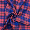 Scozzese Elasticizzato Misto Poliestere Viscosa H.140 Blu/ Rosa