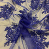 Pizzo Tulle Ricamato H.130 Bluette