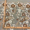 Pizzo Tulle Ricamato Con Abbassamento H.130cm Beige