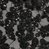 Tulle Ricamato Con Paillettes H.75cm Nero