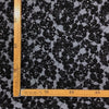 Tulle Ricamato Con Paillettes H.75cm Nero