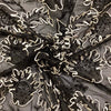Tulle Ricamato Con Paillettes H.120cm Nero Bianco
