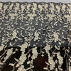 Tulle Ricamato Con Abbassamento H.120cm Nero Argento