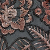 Tulle Ricamato Con Paillettes H.130 cm Nero Rosa