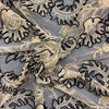Tulle Ricamato Con Perline H.130 Panna e Nero