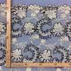 Tulle Ricamato Con Perline H.130 Panna e Nero