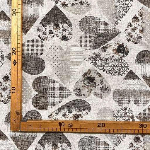 Tessuto Arredo Misto Cotone/ Poliestere H.280cm Fantasia Cuori