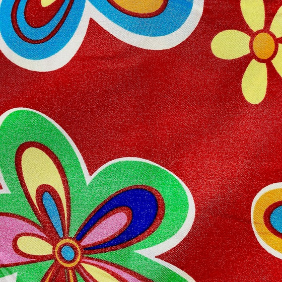 Raso Carnevale H.150 Fiori Multicolore