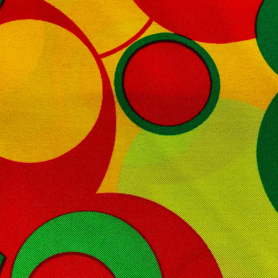 Tessuto Carnevale H.150 Pois Giallo/ Rosso/ Verde
